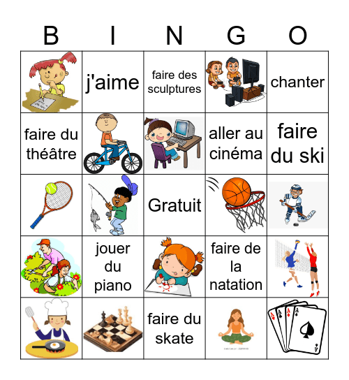 Les passe-temps Bingo Card