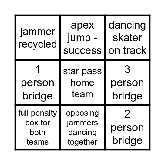 Derby Bingo Card