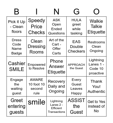 Happy customer Bingo Card