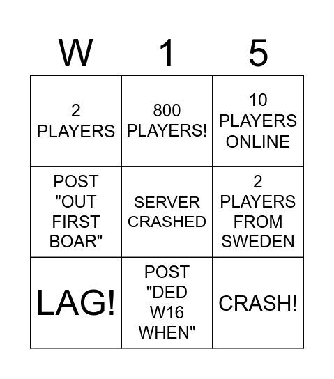 NEW WORLD EXPERIENCE Bingo Card