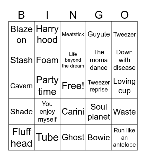 Ryan Bingo Card