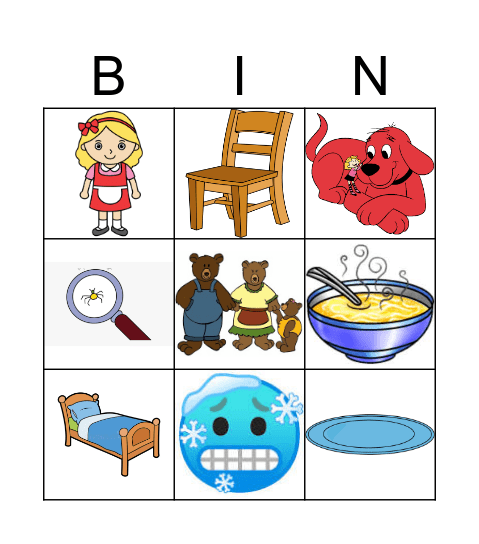 Ricitos de Oro y los Tres Osos Bingo Card