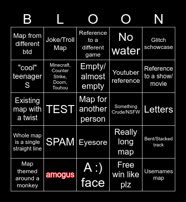 Bloons td6 Bingo Card
