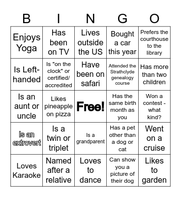 PMC Networking Bingo Card