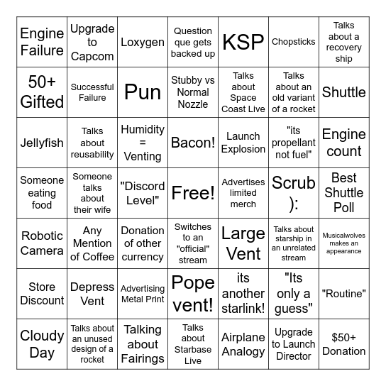NSF Bingo Card