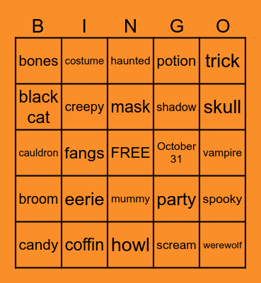 HALLOWEEN Bingo Card