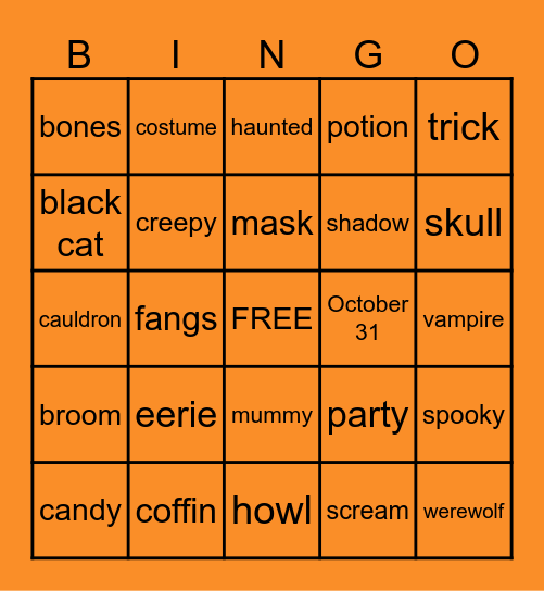 HALLOWEEN Bingo Card