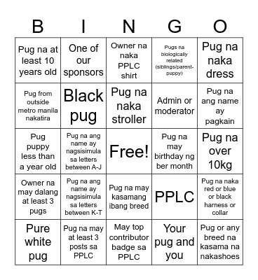 PPLC Bingo Card