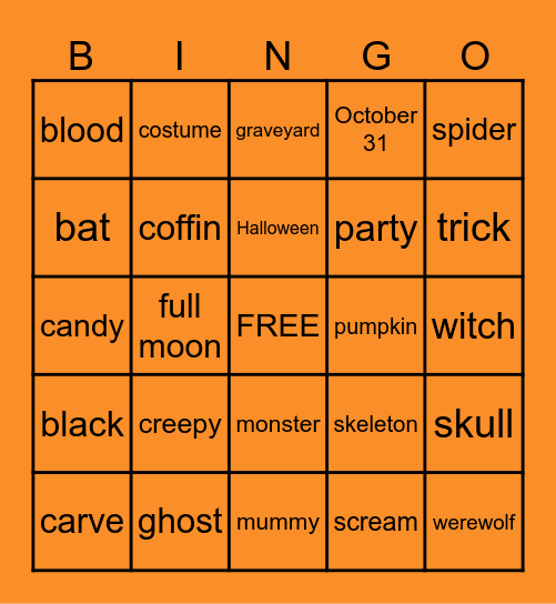 HALLOWEEN Bingo Card