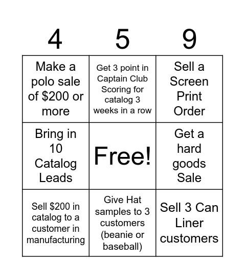 Catalog bing Bingo Card