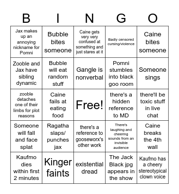 TADC pilot bingo Card