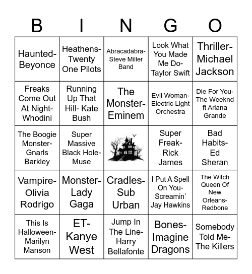 Halloween Set List Vol 2 Bingo Card