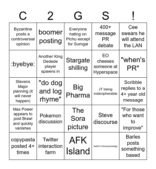 C2GS Bingo 2023 Bingo Card