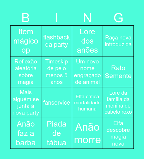 Bingo da Elfa Bingo Card