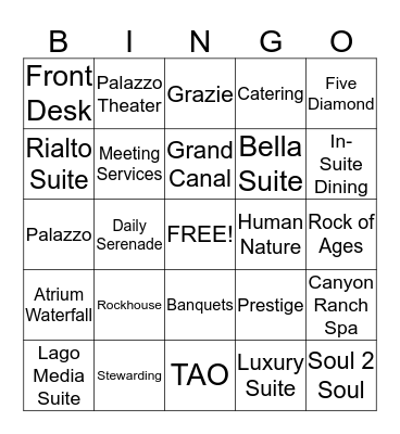 V|P Bingo Card