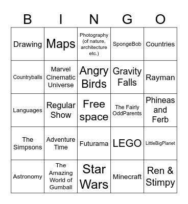 The Danielogi Bingo Card