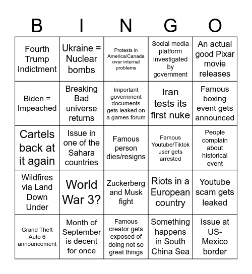 2023 2nd Half Remaster (again) Bingo Card