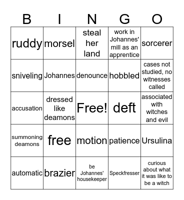 Time Cat Chapters 16-18 Bingo Card