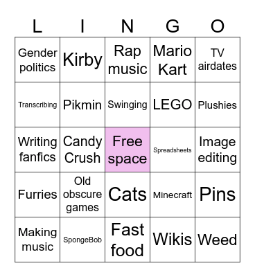 Lingo Bingo Card