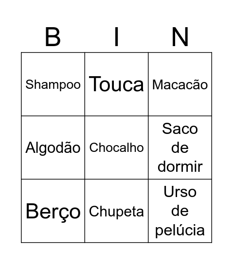 Bingo da Manu Bingo Card