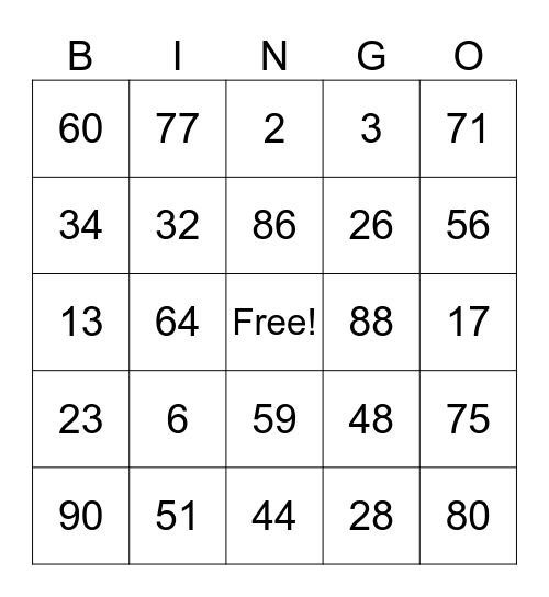 KORFBALL SA Bingo Card