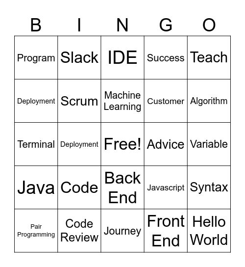 C1 Bingo Card