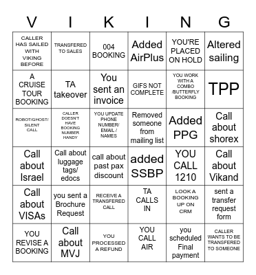 VIKING Bingo Card