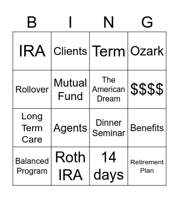 Ozark Bingo Card