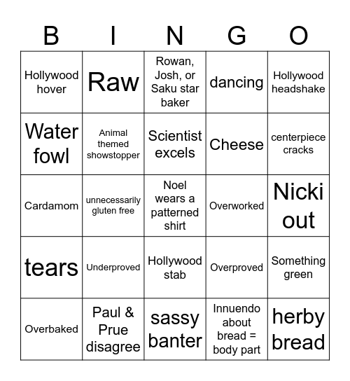 Bread Week Bingo Card