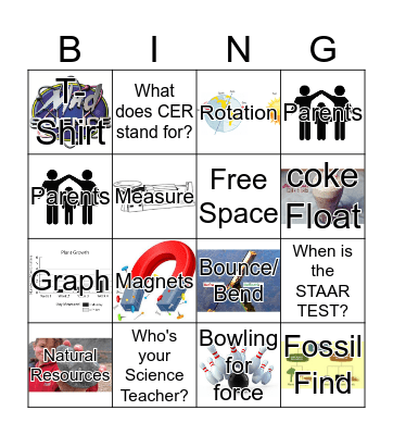 Science Night Bingo Card