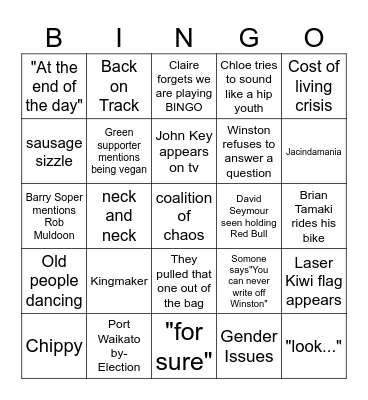 ELECTION NIGHT Bingo Card