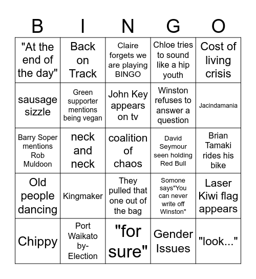 ELECTION NIGHT Bingo Card