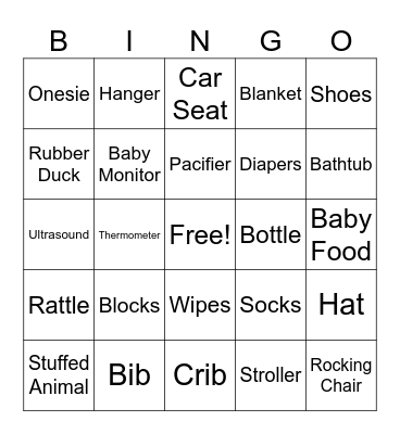 MVP Baby Shower Bingo Card