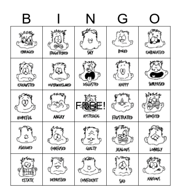 Feelings Bingo Card