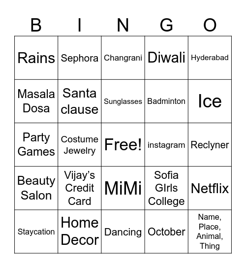 Happy Birthday Sapna Bingo Card