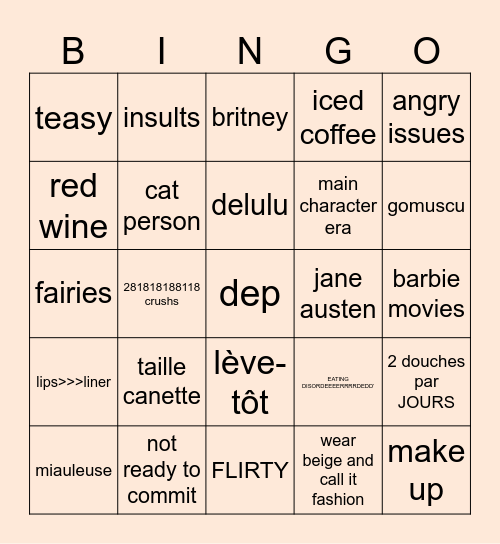 NINI BINGO Card