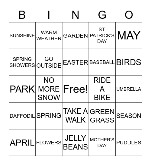 SPRING TIME! Bingo Card