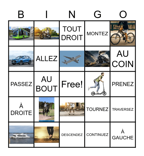 COMMENT SE DÉPLACER DANS LA VILLE Bingo Card