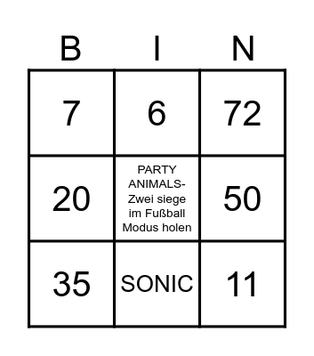 Number Bingo 1-75 Bingo Card