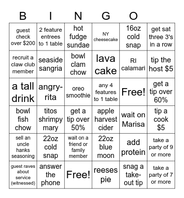 New Years' 2024 Bingo Card