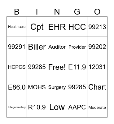 AAPC Bingo Card