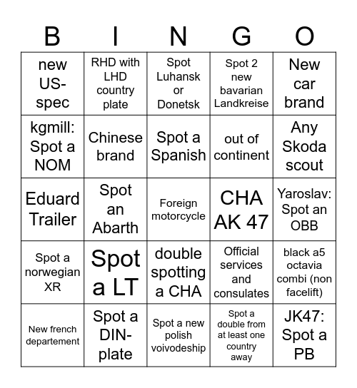 Cham BINGO Card