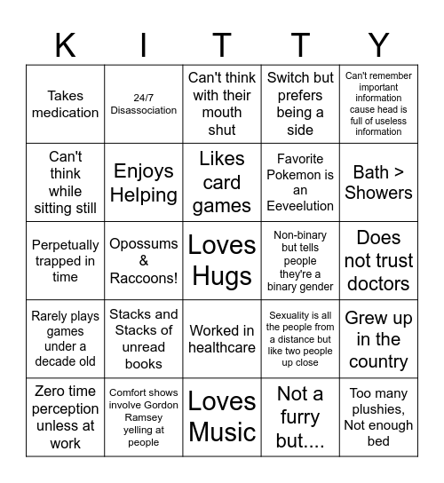 Katherine Bingo Card