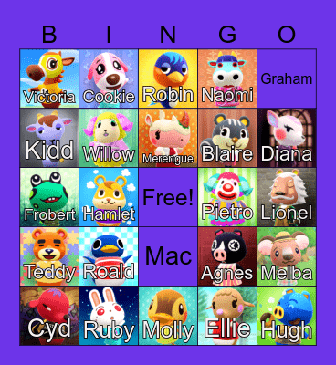 Animal Crossing Bingo Card