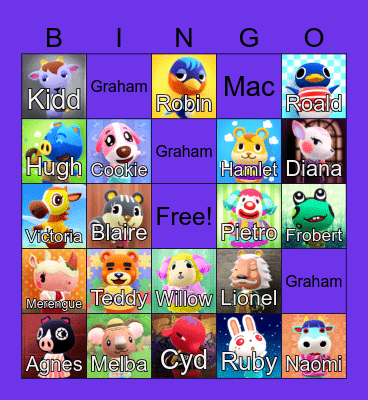 Animal Crossing Bingo Card