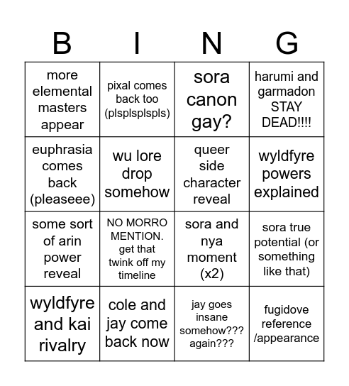 DRAGONS RISING #2 BINGO!!!!!! Bingo Card