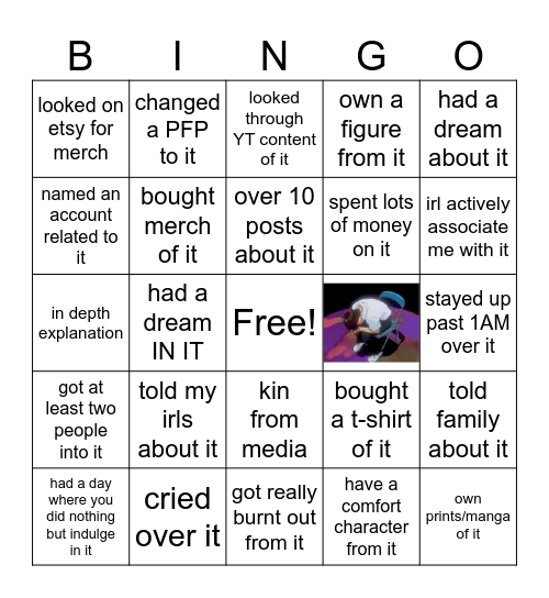 media obsession bingo Card