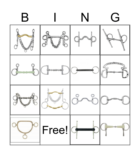 Hippology Bit Bingo Card