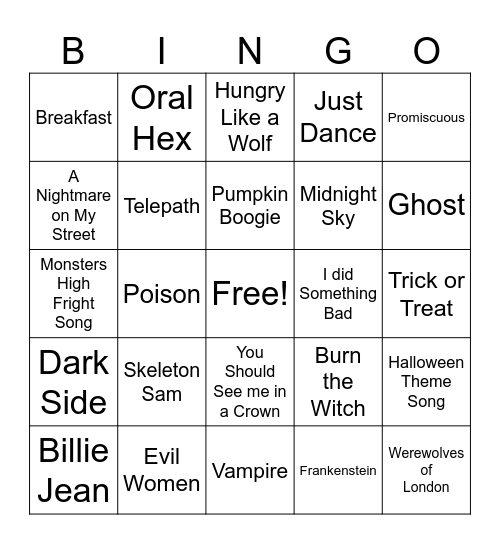 HALLOWEEN 2 Bingo Card