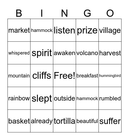 The First Tortilla Bingo Card